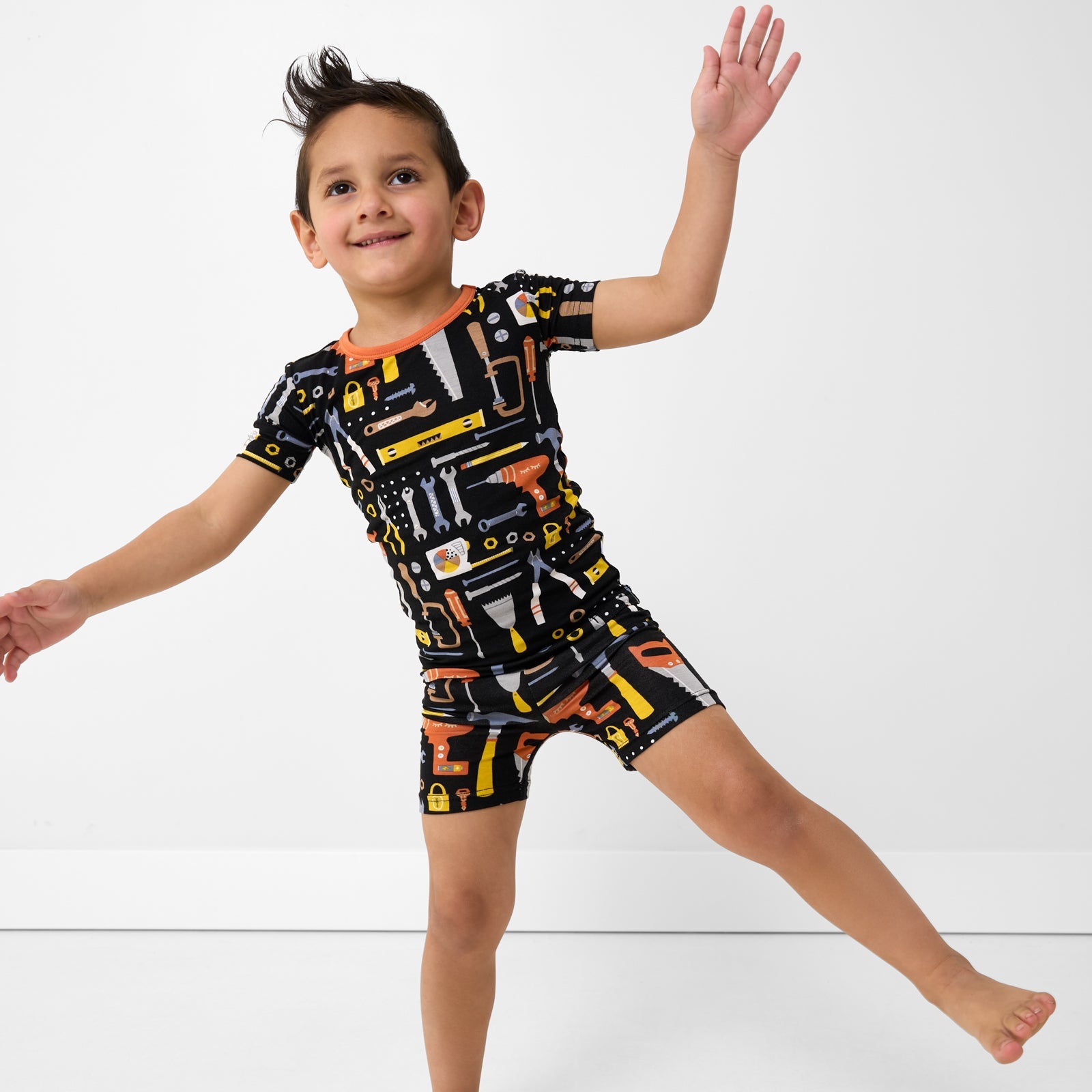 Little Builders Two-Piece Short Sleeve & Shorts Pajama Set