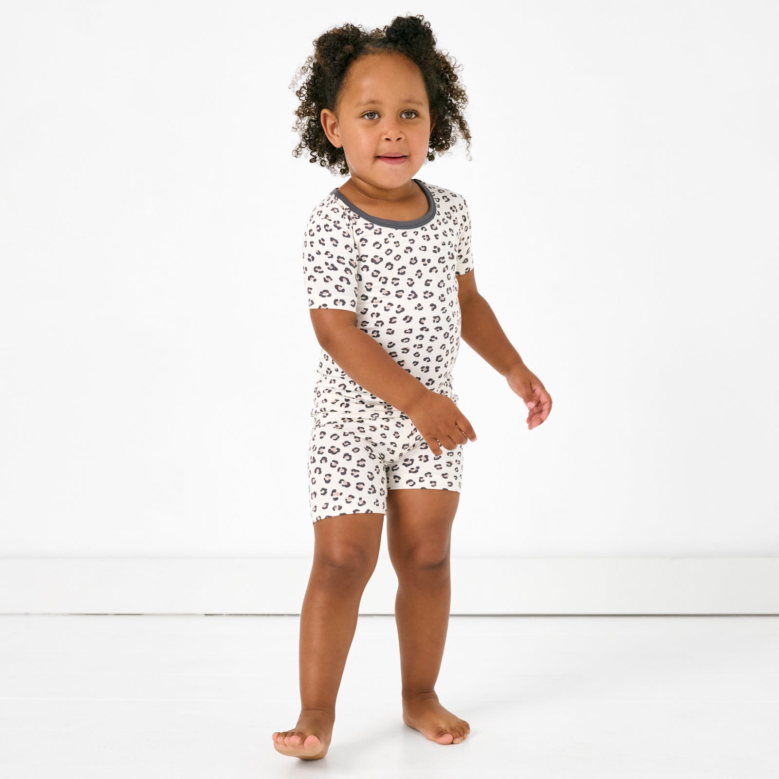 Luxe Leopard Two-Piece Short Sleeve & Shorts Pajama Set