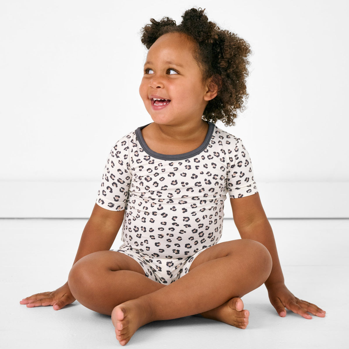 Luxe Leopard Two-Piece Short Sleeve & Shorts Pajama Set