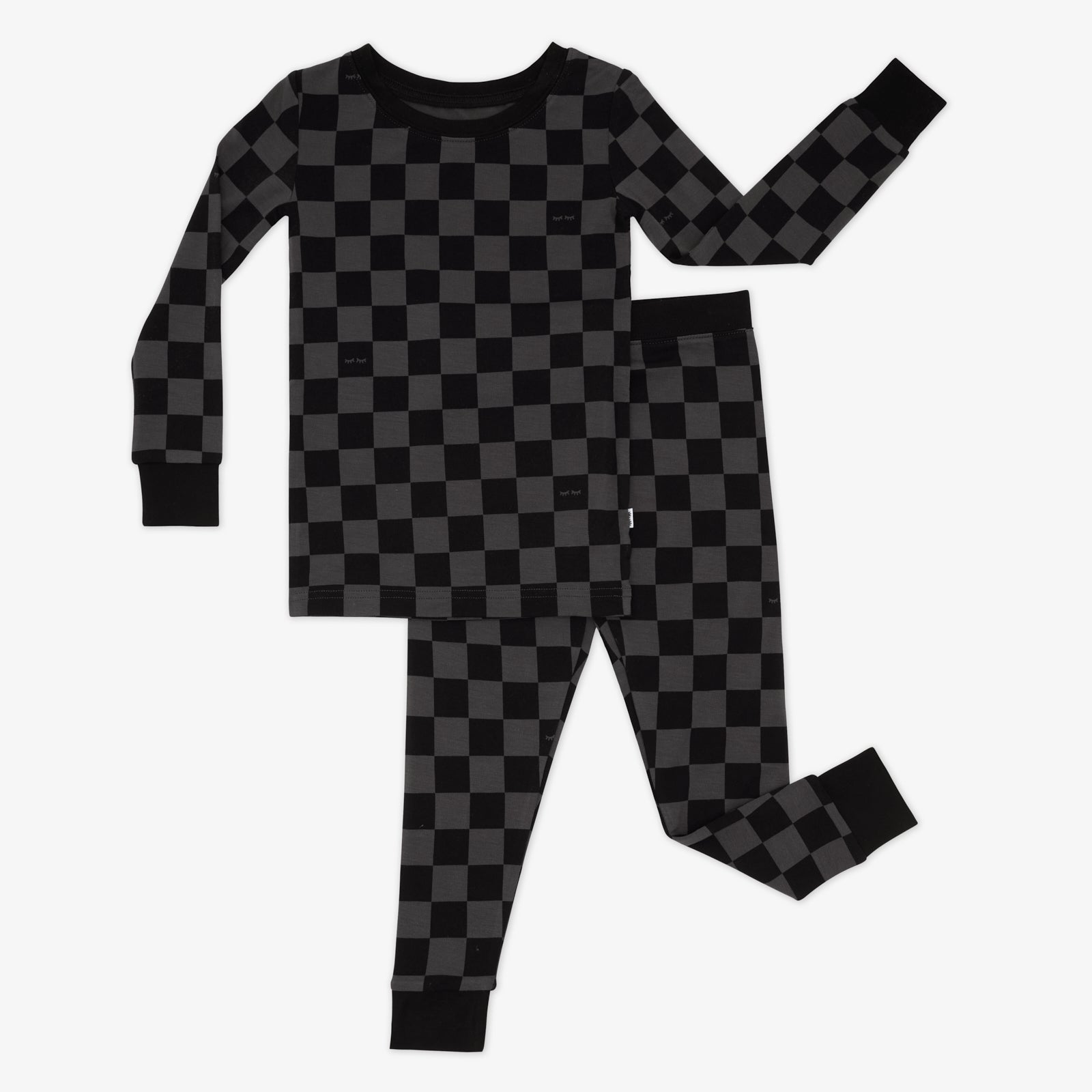 Monochrome Checks Two-Piece Pajama Set