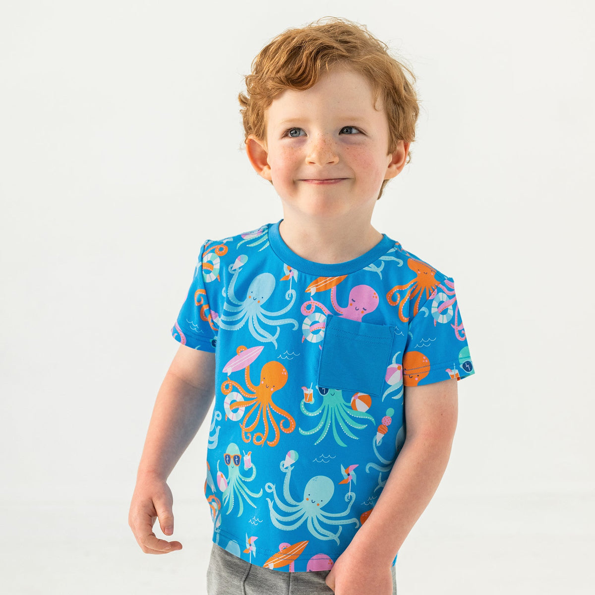 Octopus Party Relaxed Pocket Tee