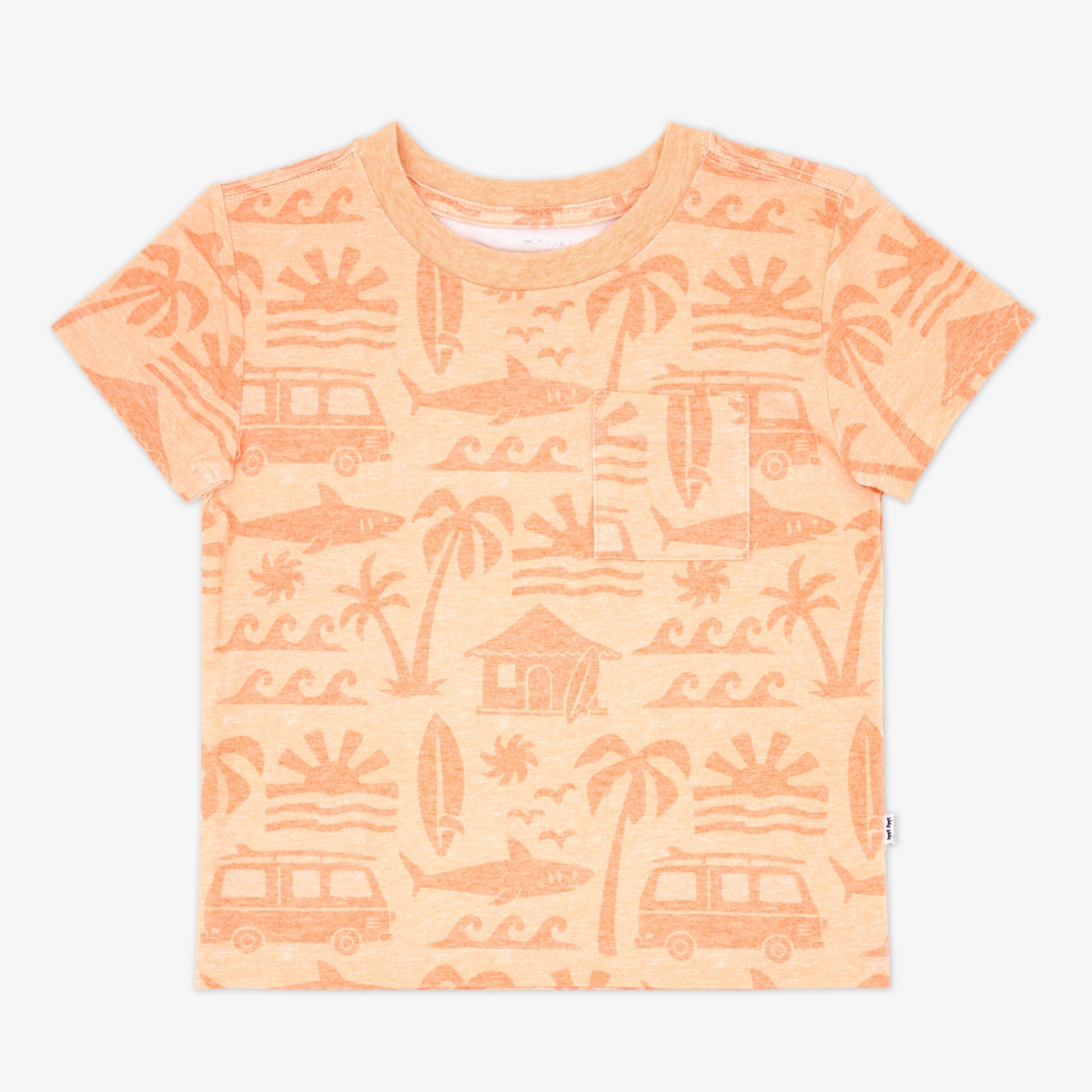 Orange Surf Shack Relaxed Pocket Tee