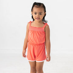 Paradise Peach Smocked Romper
