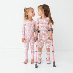 Pastel Rainbows Two-Piece Short Sleeve & Shorts Pajama Set