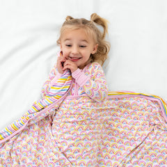 Pastel Rainbows & Sunrise Stripes Large Cloud Blanket®