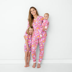 Pink Cookies & Milk Two-Piece Short Sleeve & Shorts Pajama Set