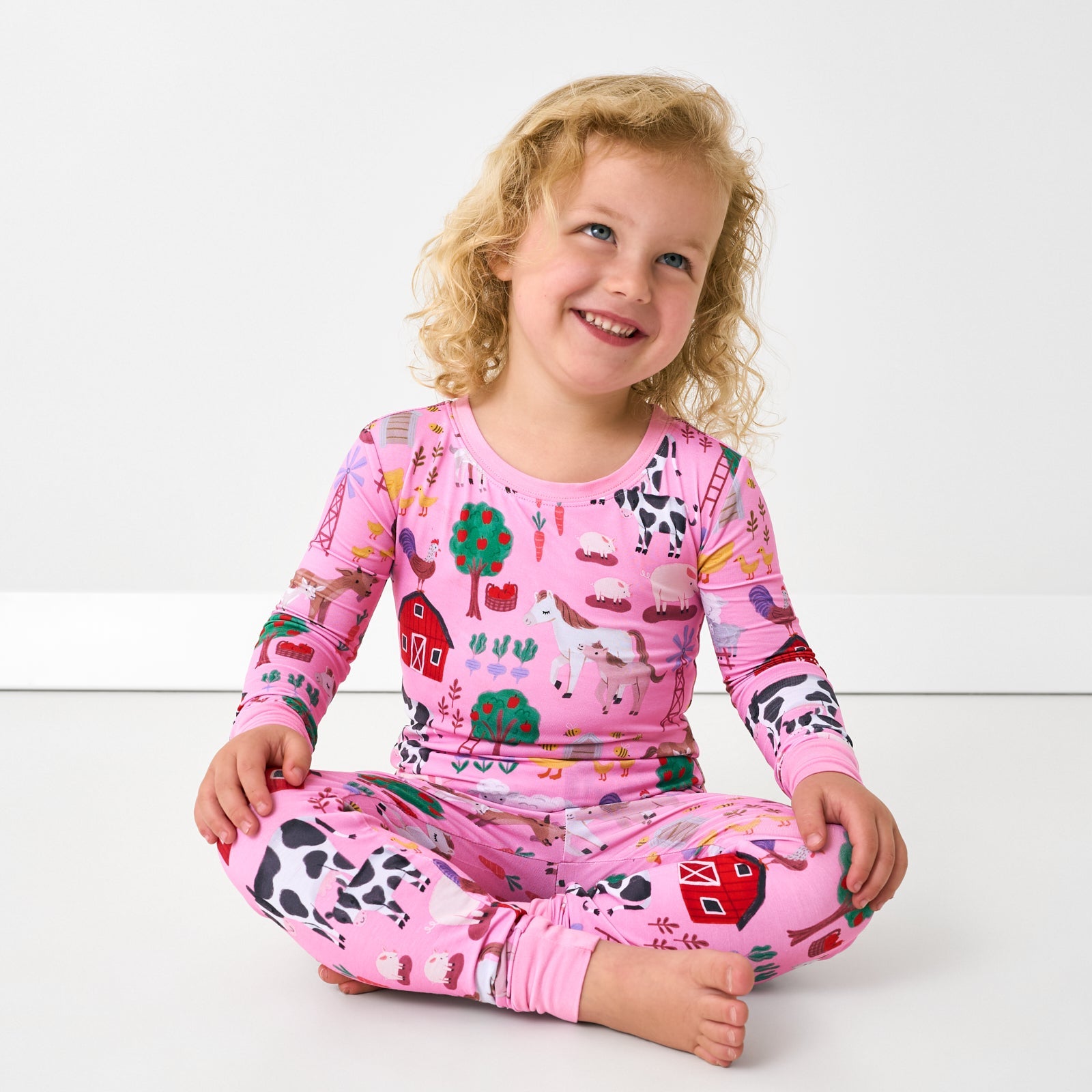Pink Farm Fam Two-Piece Pajama Set