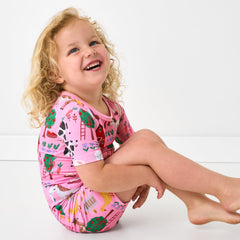 Pink Farm Fam Two-Piece Short Sleeve & Shorts Pajama Set