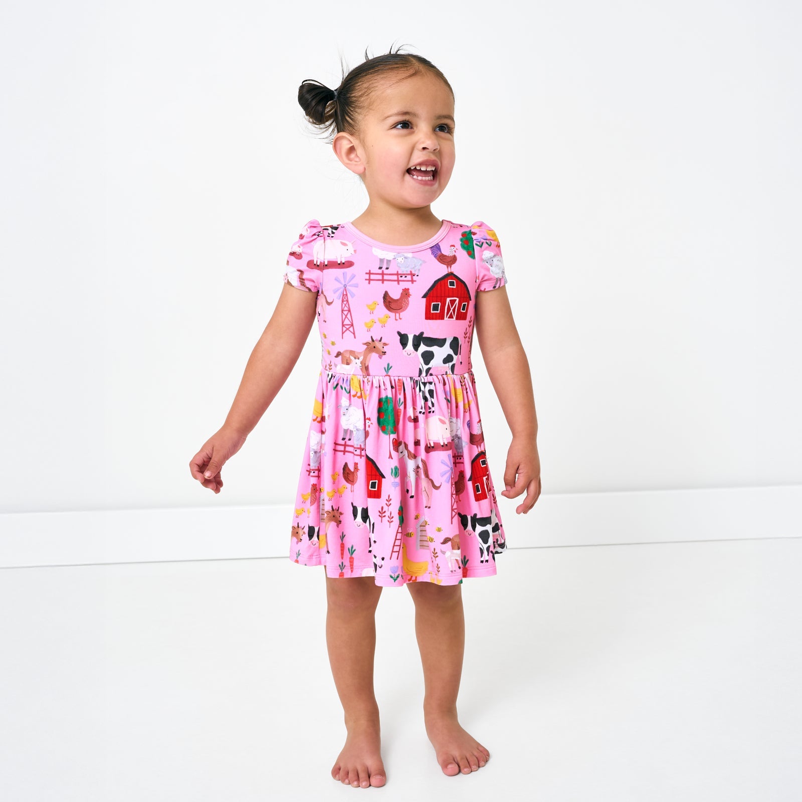Pink Farm Fam Skater Dress with Bodysuit