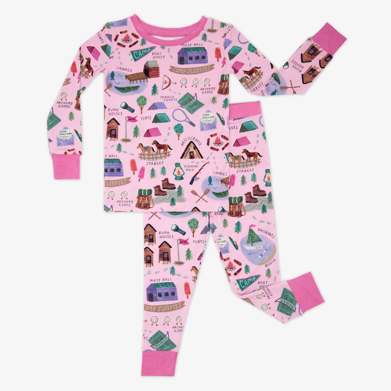Pink Camp Sleepies Two-Piece Pajama Set