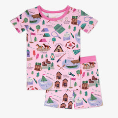 Pink Camp Sleepies Two-Piece Short Sleeve & Shorts Pajama Set