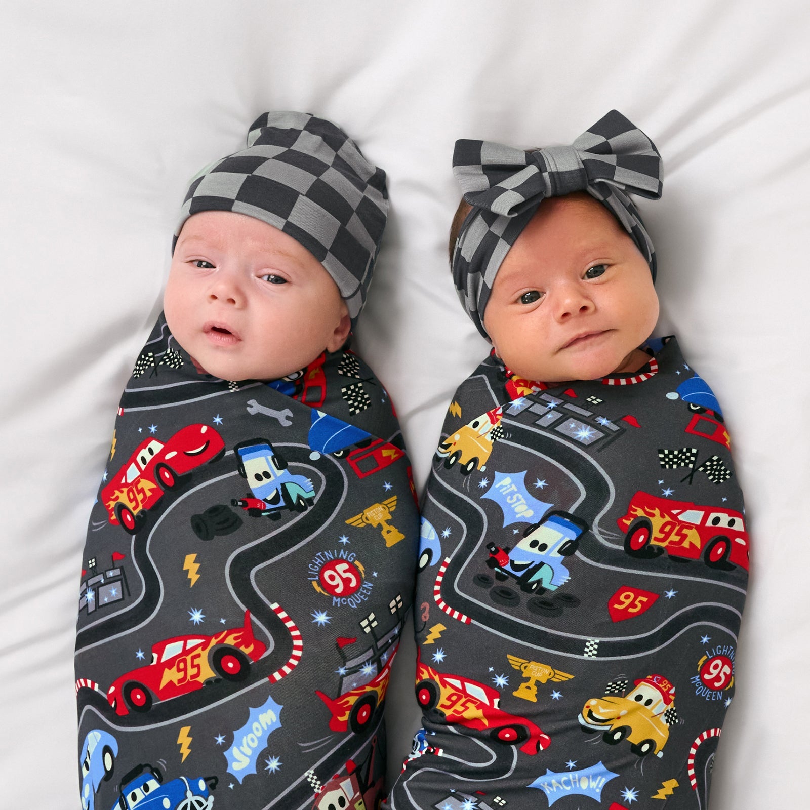 Disney & Pixar Piston Cup Swaddle & Luxe Bow Headband Set