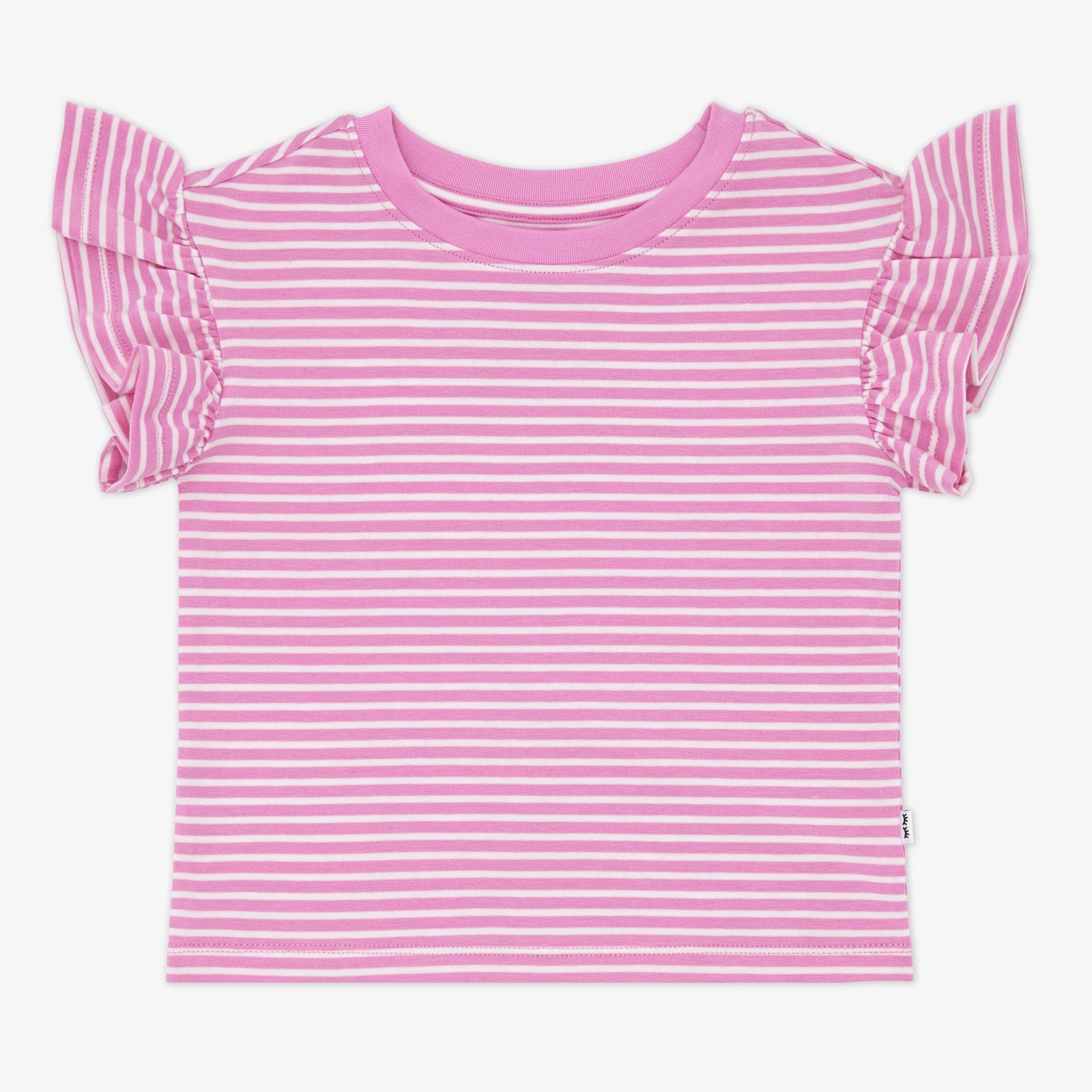 Pop Pink Stripes Flutter Tee