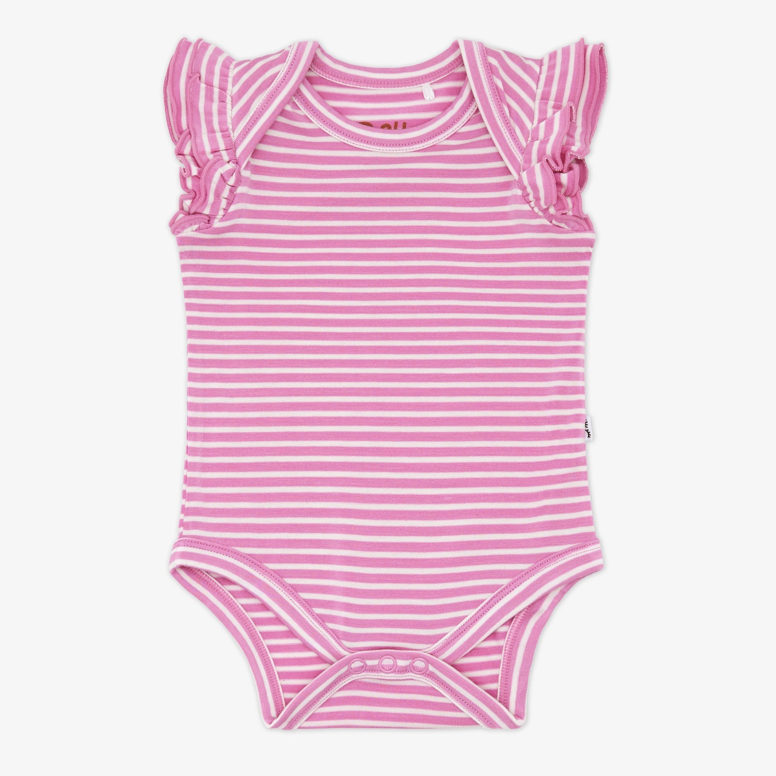 Pop Pink Stripes Flutter Bodysuit