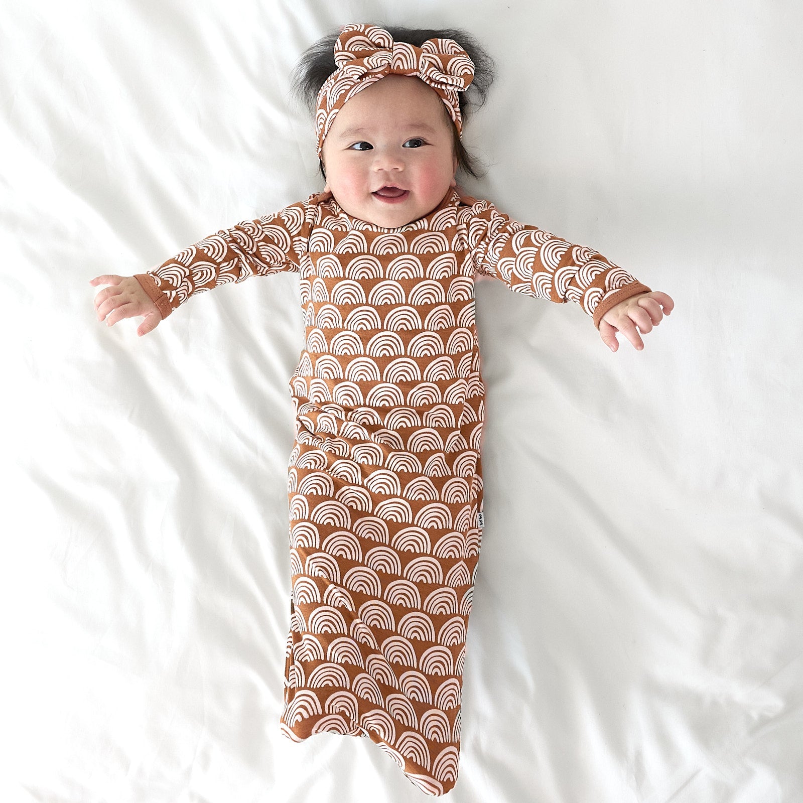 Rust Rainbows Infant Gown