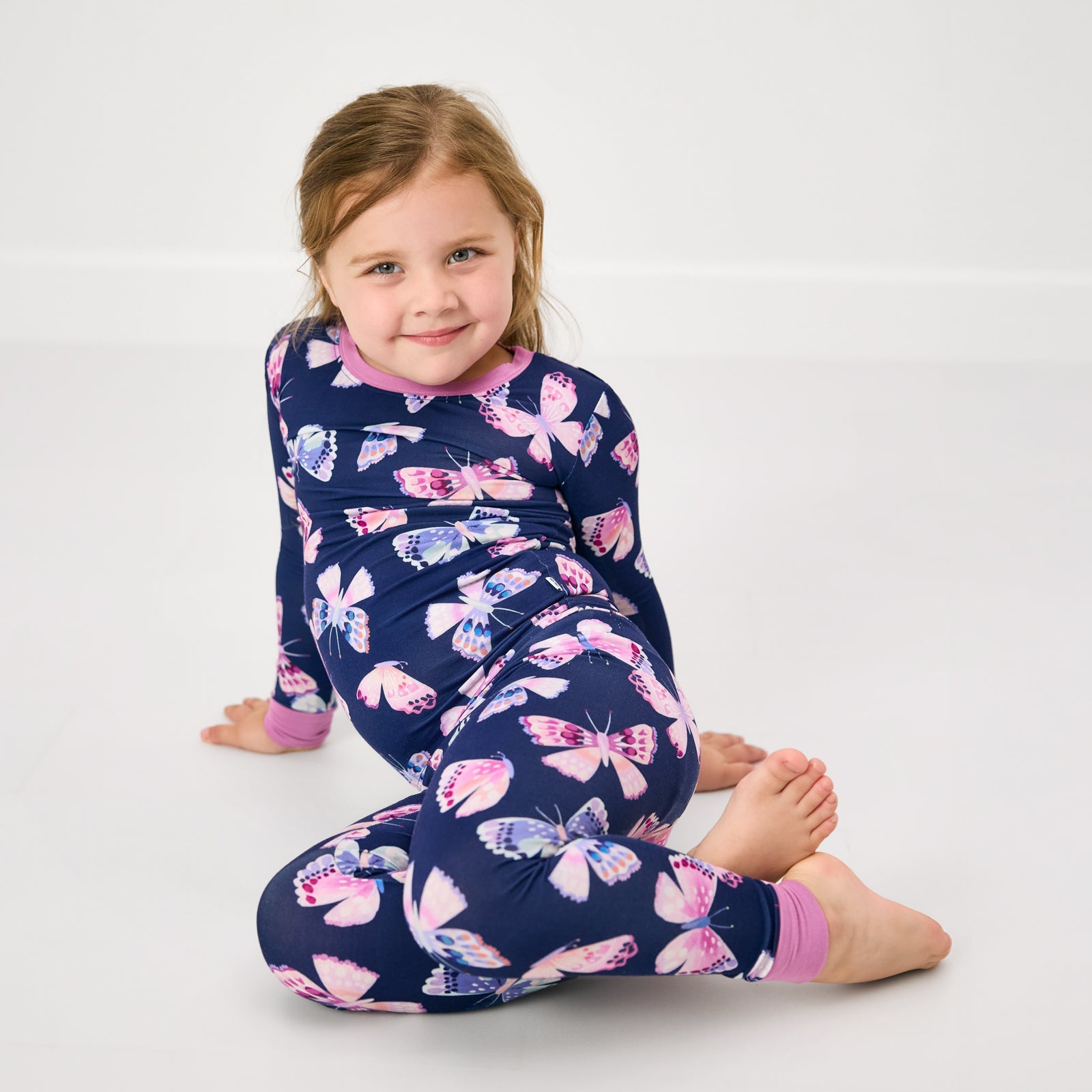 Royal Butterflies Two-Piece Pajama Set