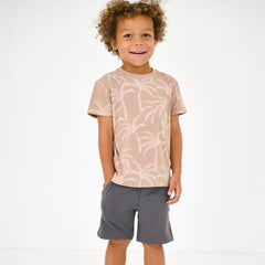 Washed Black Drawstring Shorts