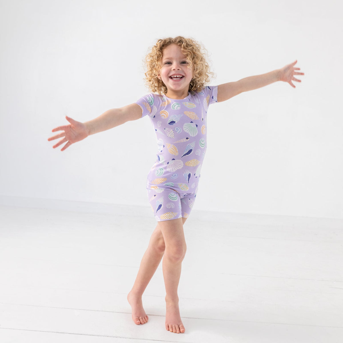 Sandy Treasures Two-Piece Short Sleeve & Shorts Pajama Set