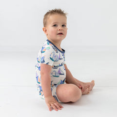Seas The Day Two-Piece Short Sleeve & Shorts Pajama Set