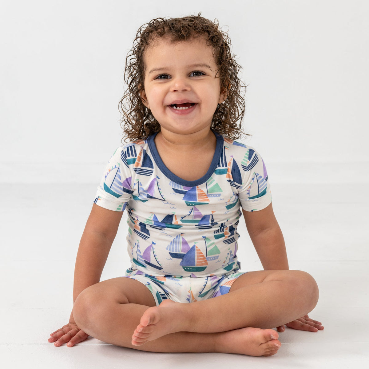 Seas The Day Two-Piece Short Sleeve & Shorts Pajama Set