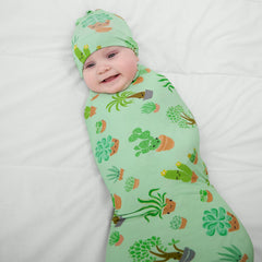 Succulent Love Swaddle & Hat Set