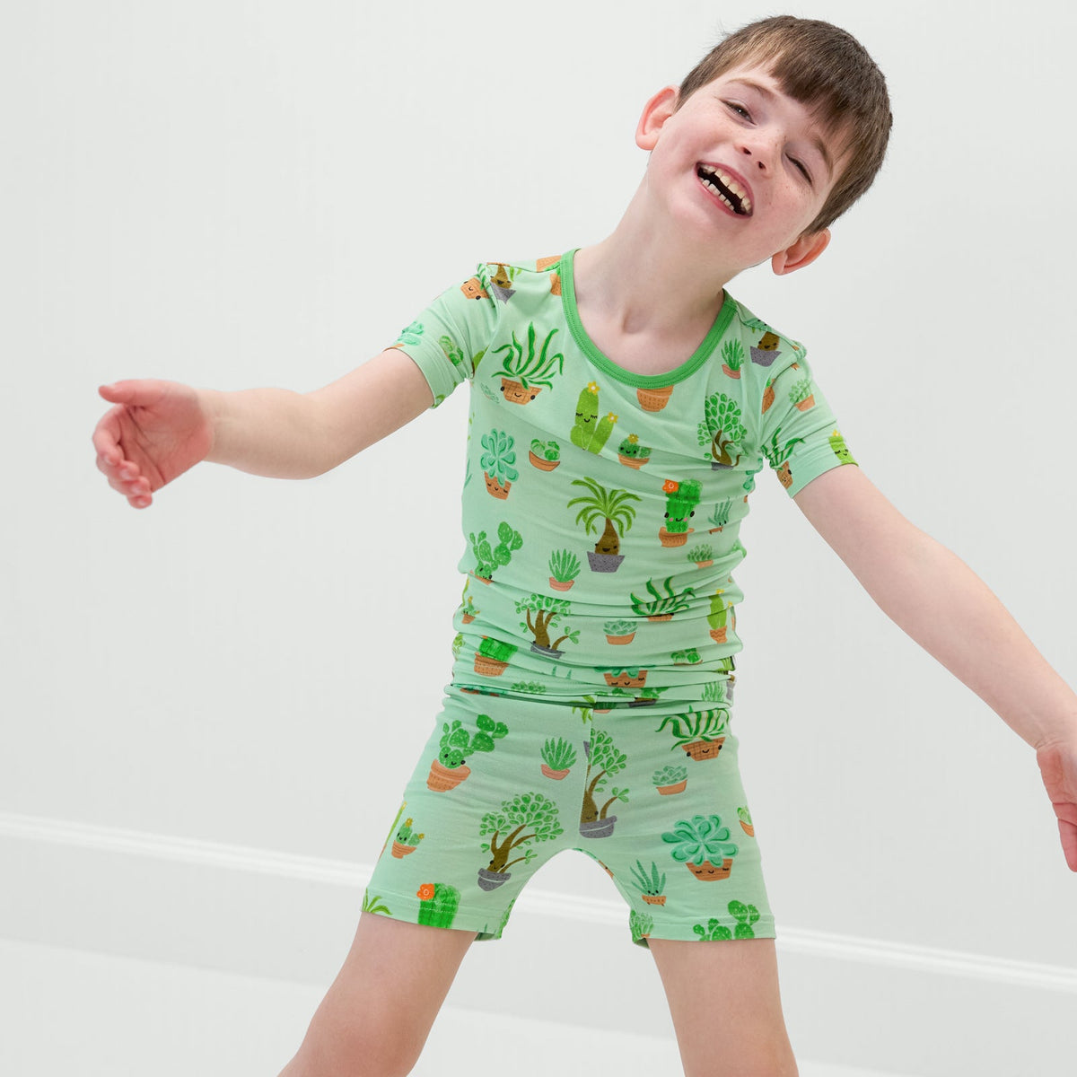 Succulent Love Two-Piece Short Sleeve & Shorts Pajama Set