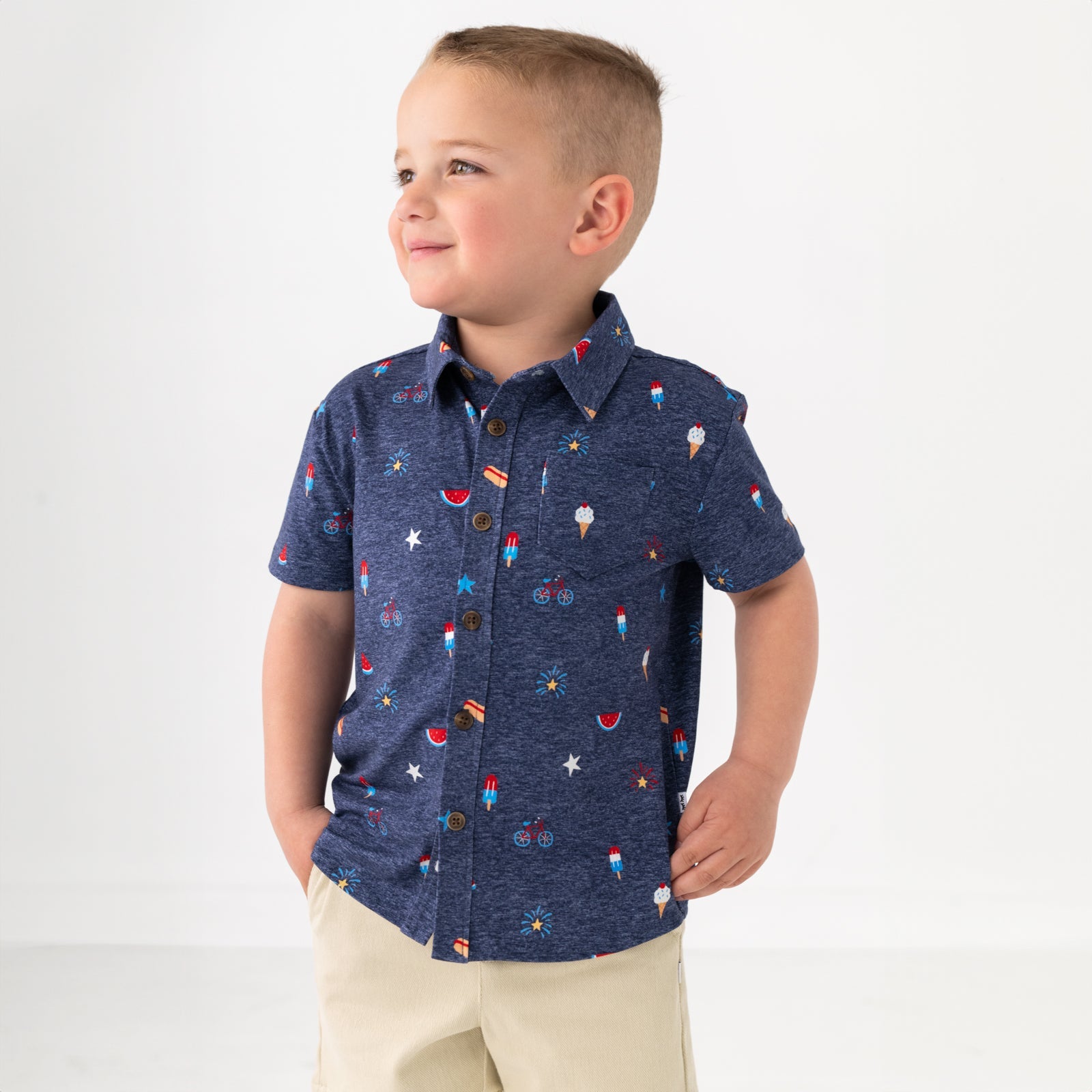 Summer Celebrations Button Down Polo