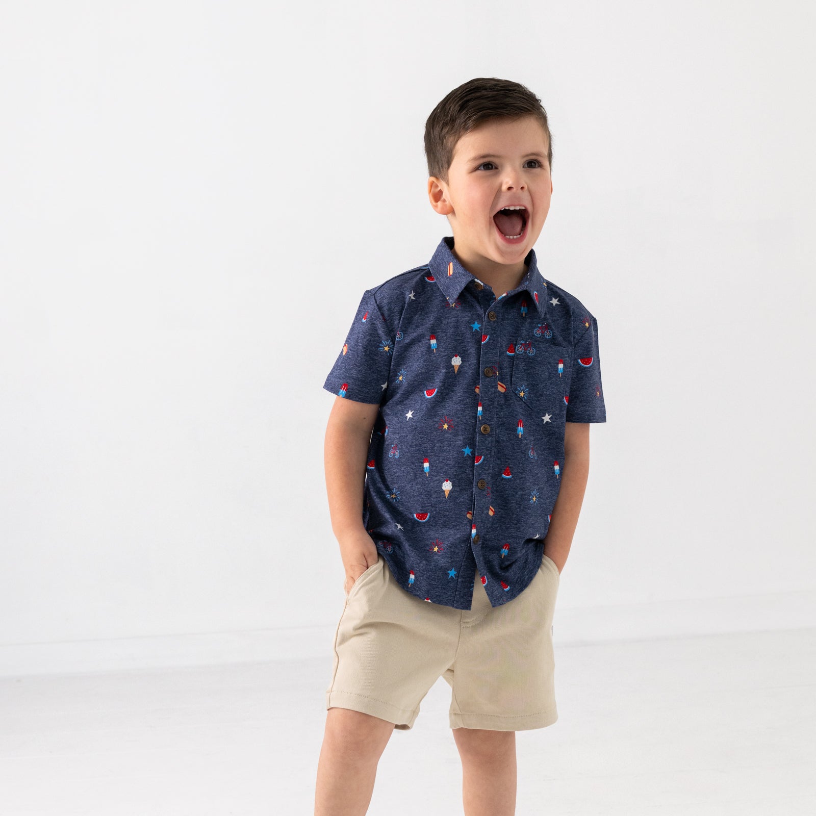 Summer Celebrations Button Down Polo