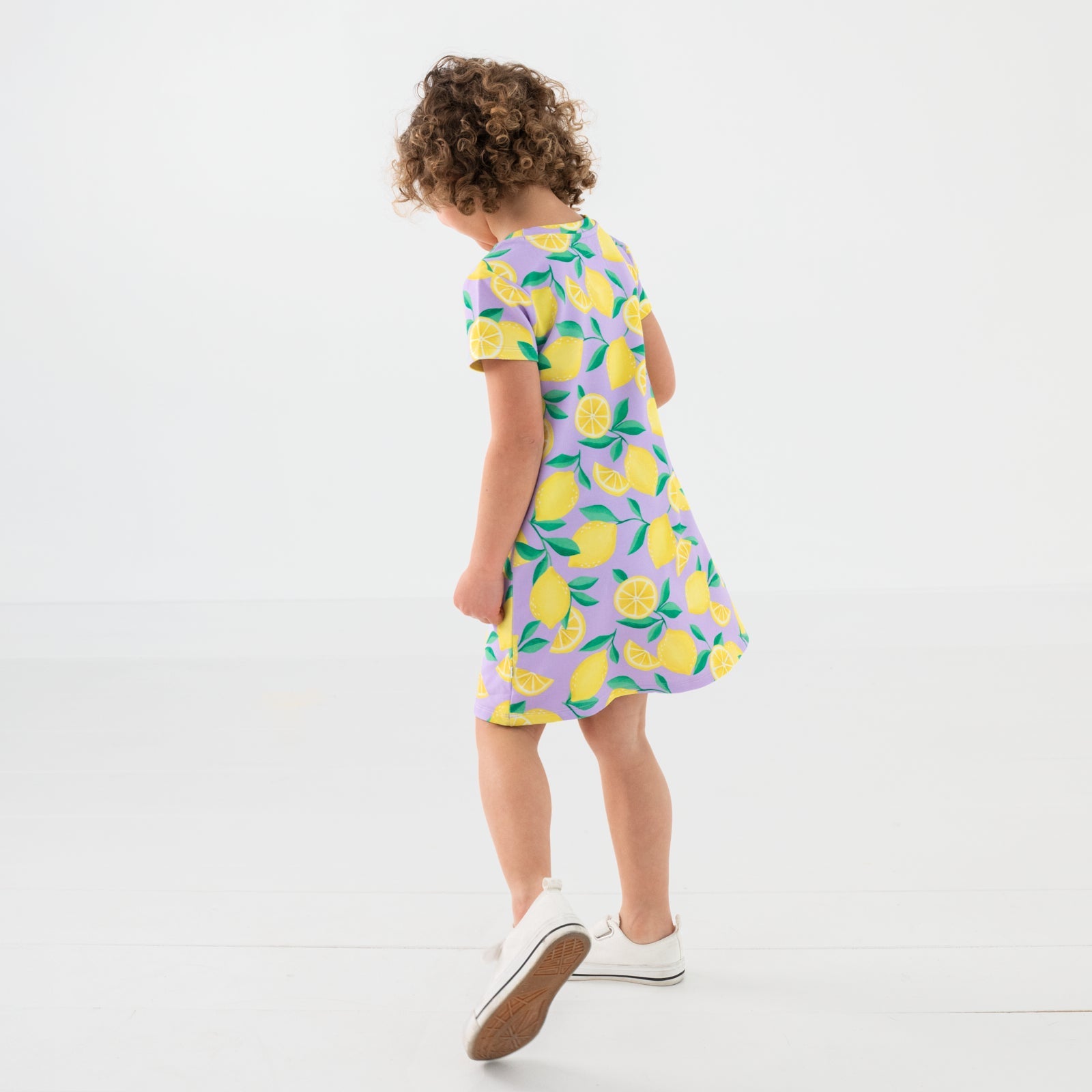 Lavender Sunny Citrus A-Line Pocket Dress