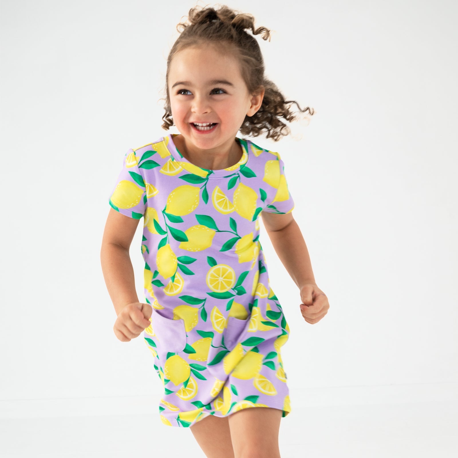 Lavender Sunny Citrus A-Line Pocket Dress