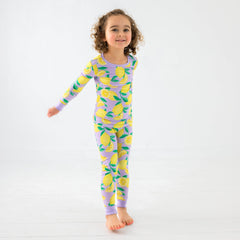 Lavender Sunny Citrus Two-Piece Pajama Set