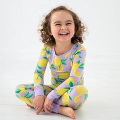 Lavender Sunny Citrus Two-Piece Pajama Set