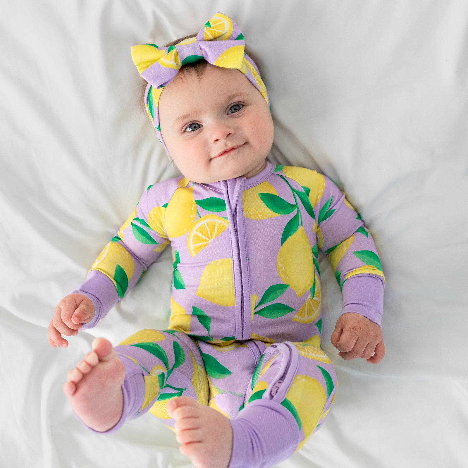 Lavender Sunny Citrus Luxe Bow Headband