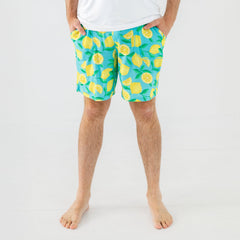 Blue Sunny Citrus Men's Pajama Shorts