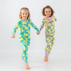 Lavender Sunny Citrus Two-Piece Pajama Set