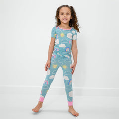 Sunny Skies Two-Piece Short Sleeve Pajama Set
