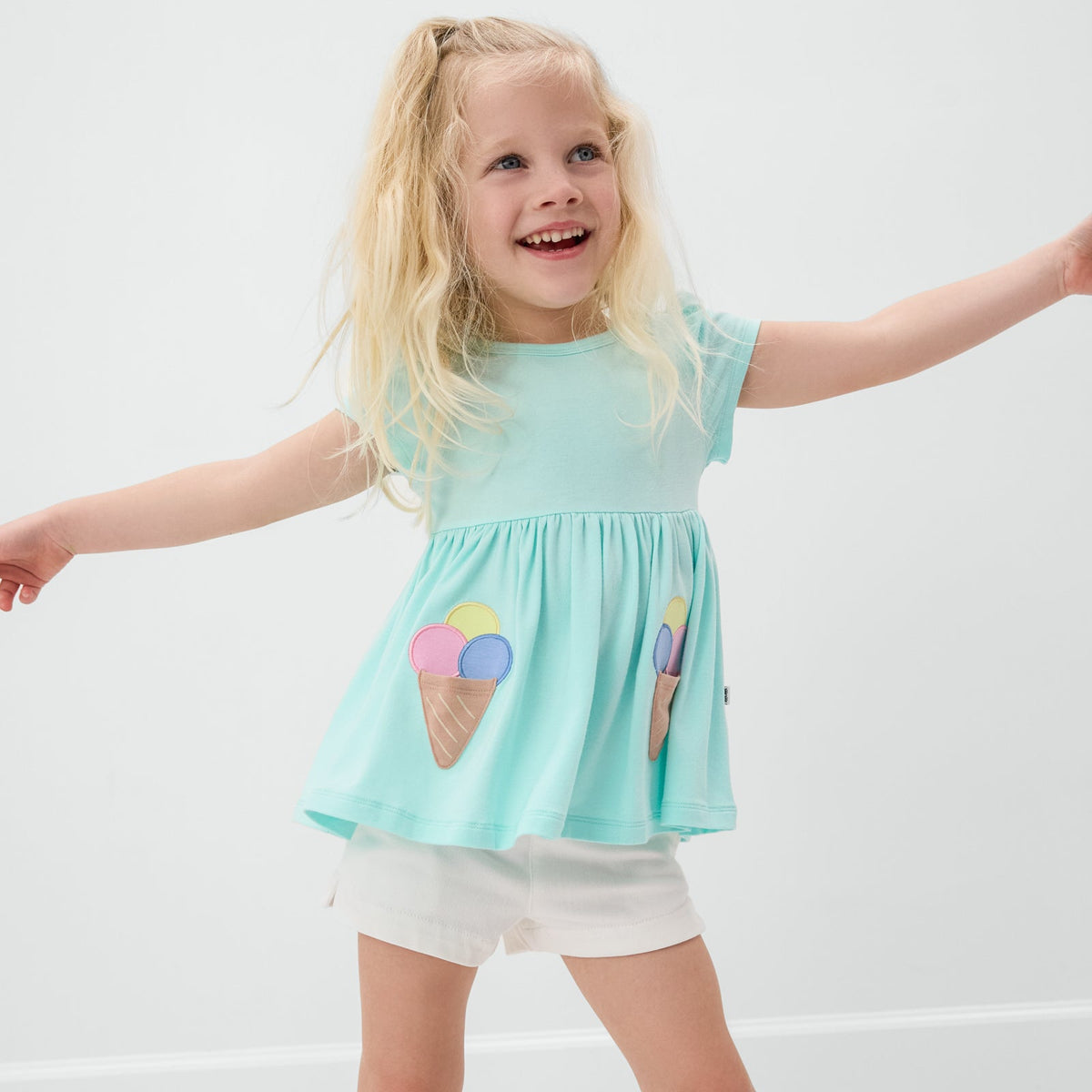 Sweet Scoops Aqua Mint Empire Tunic Top