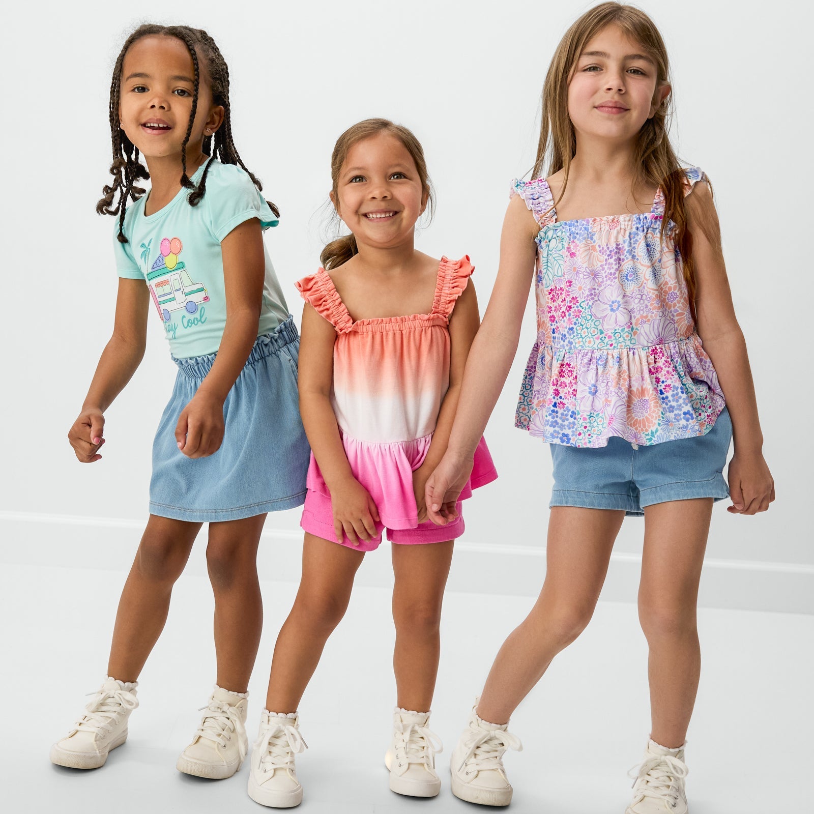 Doodle Blooms Peplum Flutter Tank