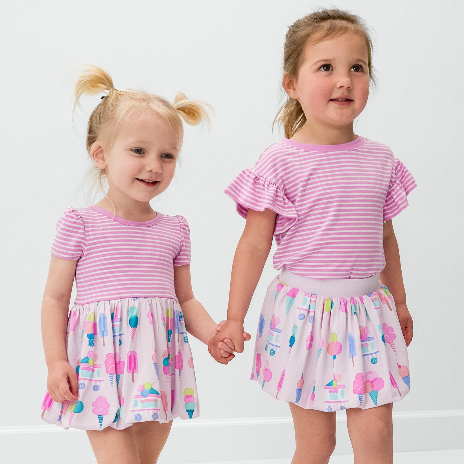 Pop Pink Stripes Flutter Tee