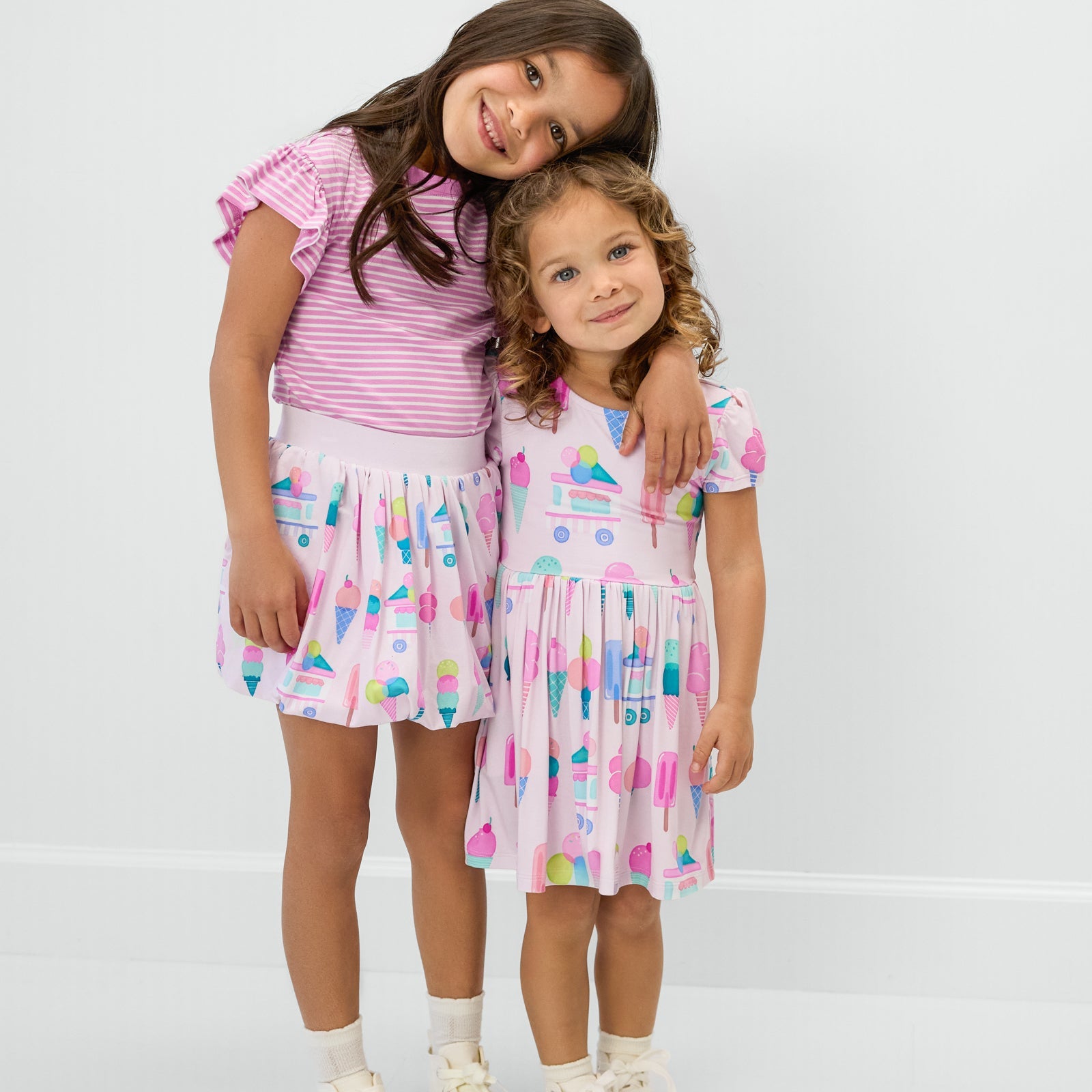 Pink Sweet Scoops Bow Back Skater Dress