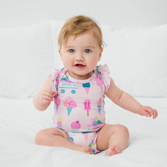 Pink Sweet Scoops Flutter Bodysuit