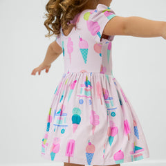 Pink Sweet Scoops Bow Back Skater Dress
