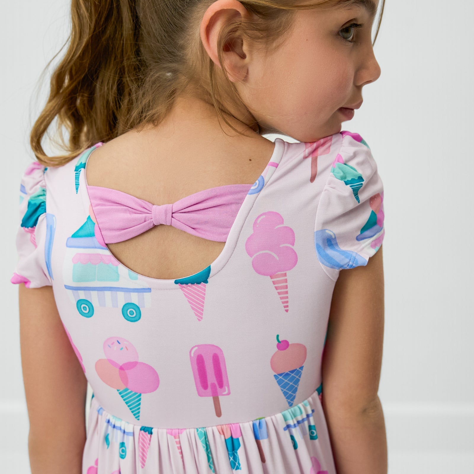 Pink Sweet Scoops Bow Back Skater Dress
