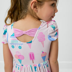 Pink Sweet Scoops Bow Back Skater Dress