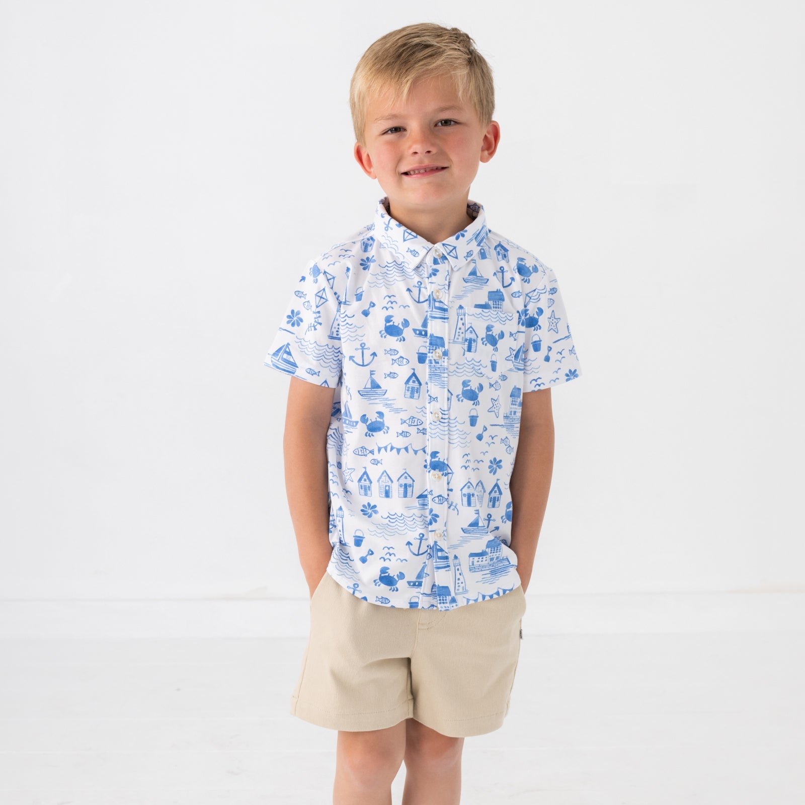 Tidal Treasures Button Down Polo