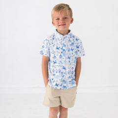 Tidal Treasures Button Down Polo