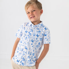 Tidal Treasures Button Down Polo