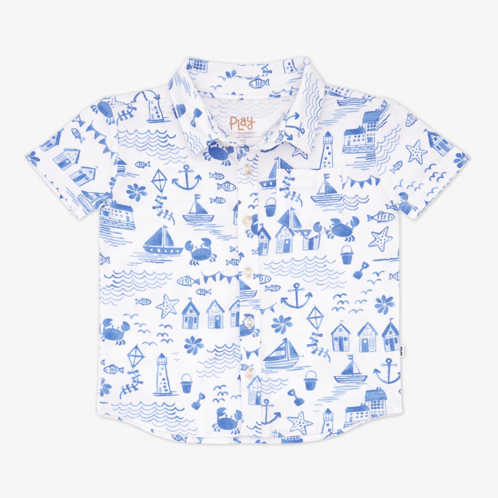 Tidal Treasures Button Down Polo