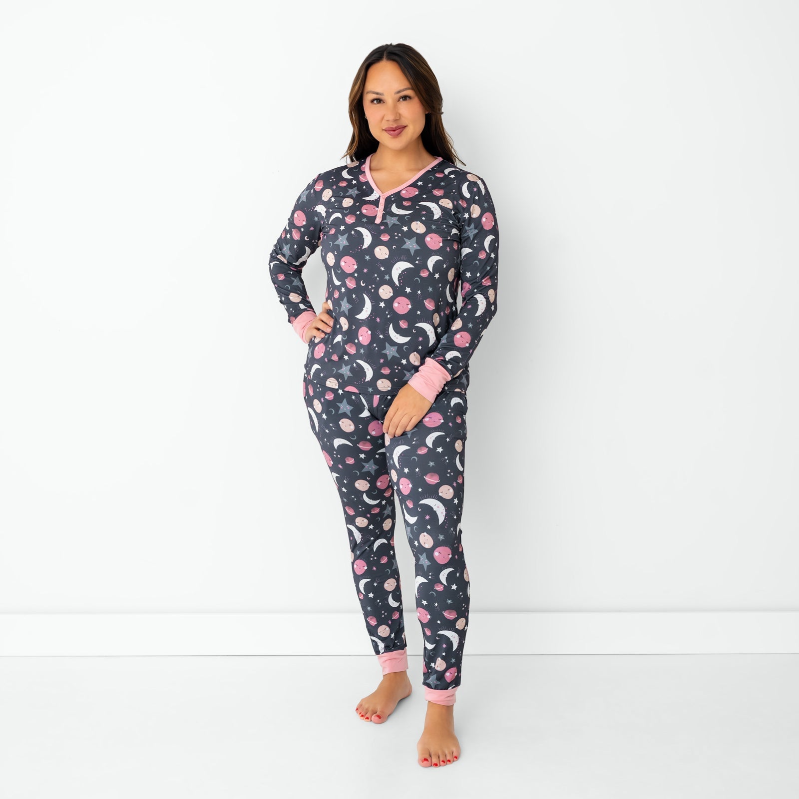 Pink To the Moon & Back Women's Pajama Pants