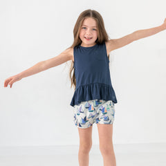 Vintage Navy Peplum Pocket Tank
